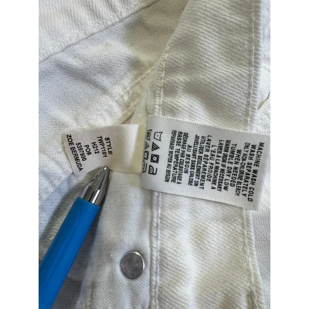 Lucky Brand Shorts Women 8/29 White Zoe Bermuda Long Raw Hem Summer Cotton Blend